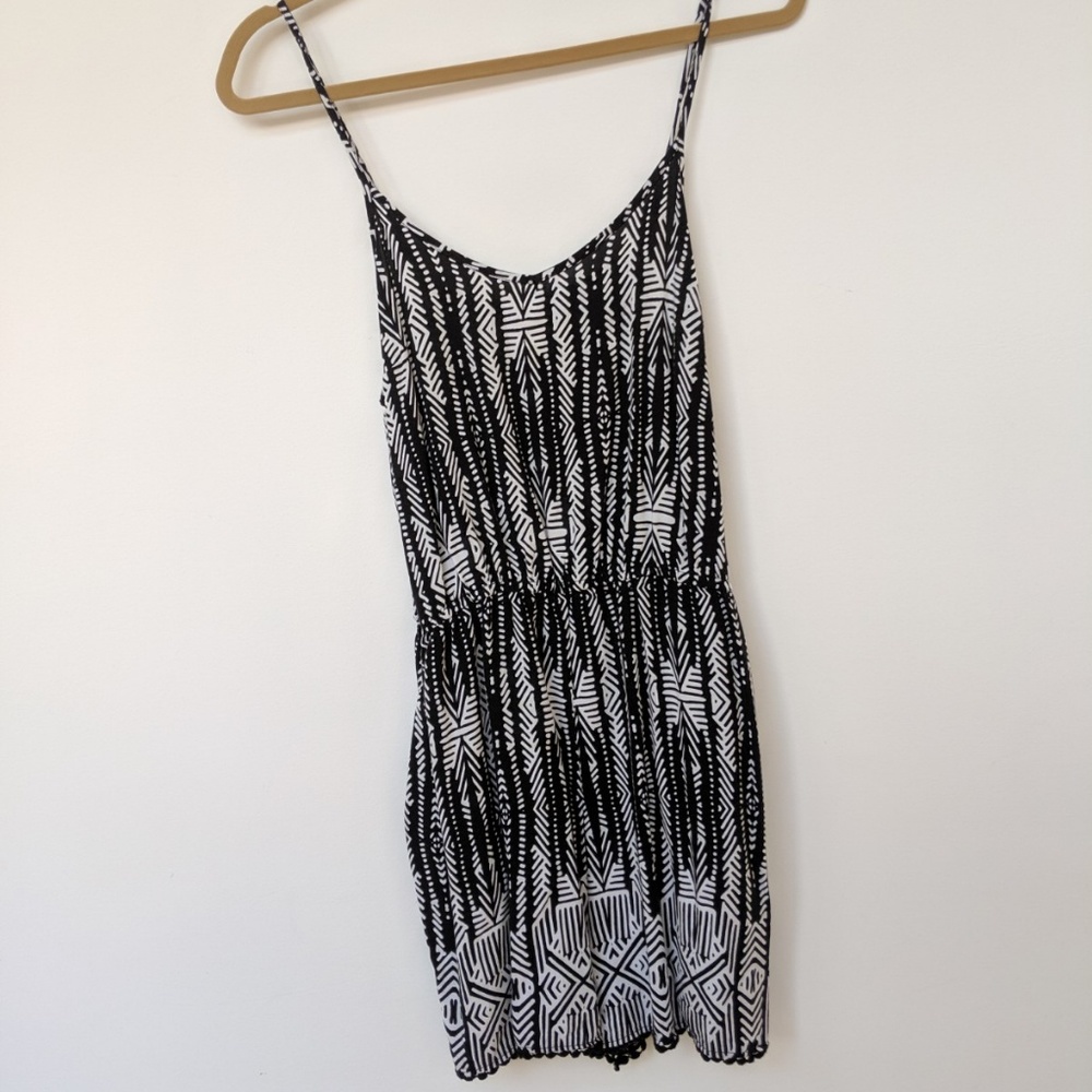 Mossimo Black and White Pattern Romper